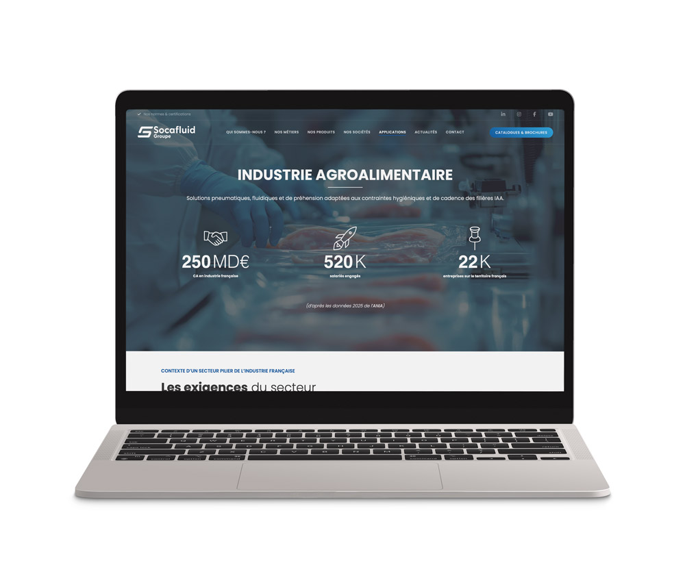 Menu Applications site web - Groupe Socafluid